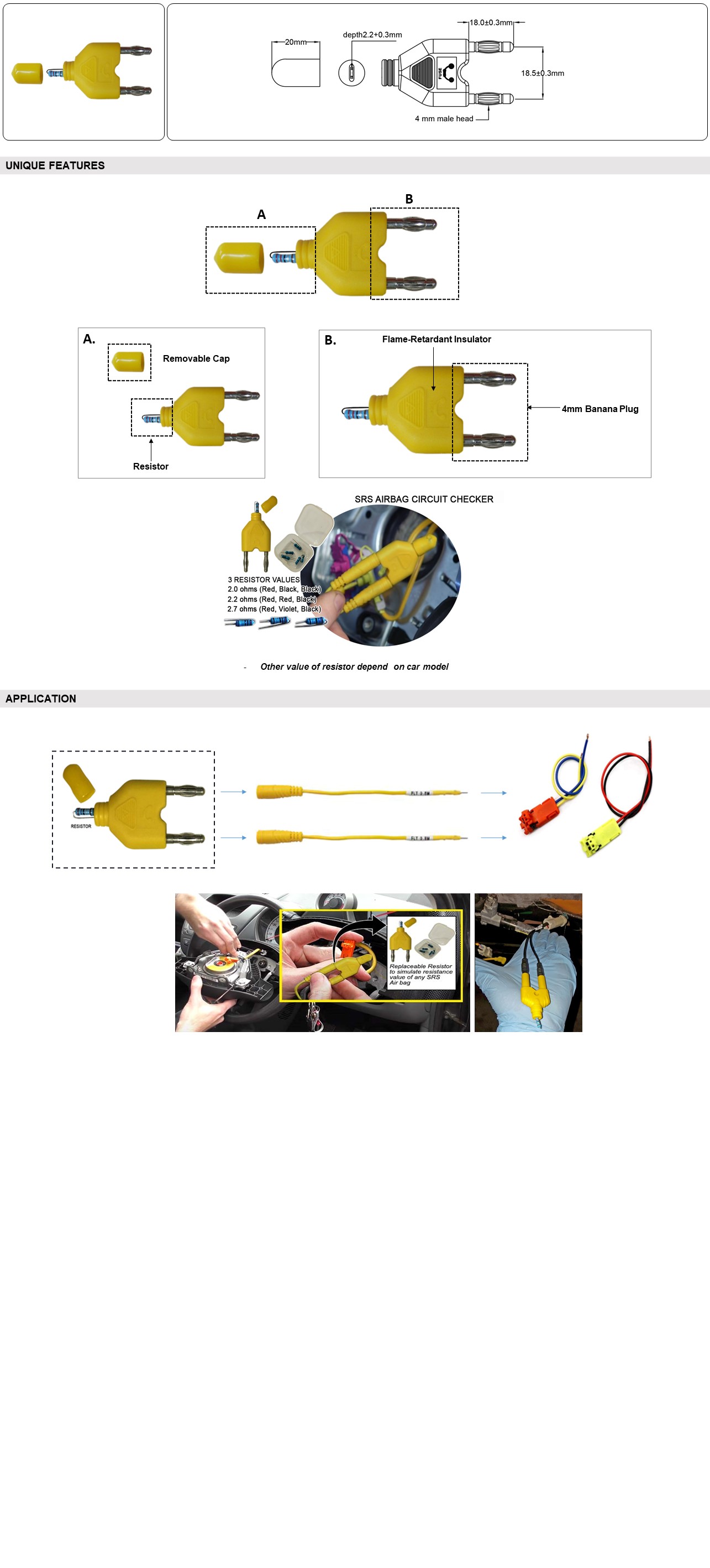 Airbag Simulator Banana Auto Test Aid