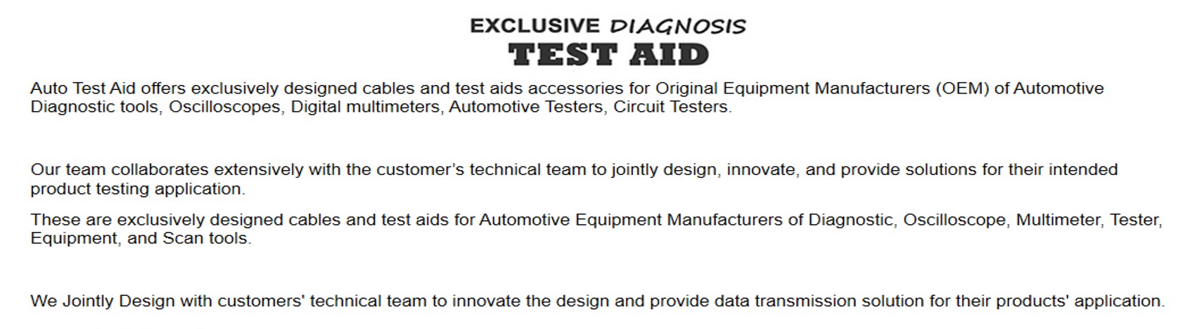 EXCLUSIVE TEST AID